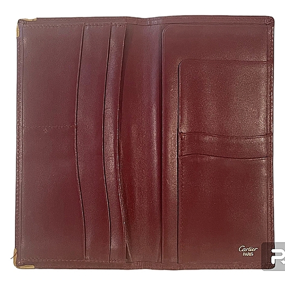 MUST DE CARTIER AUTHENTIC LEATHER LONG BIFOLD WALLET  PRISTINE CONDITION - Picture 3 of 7